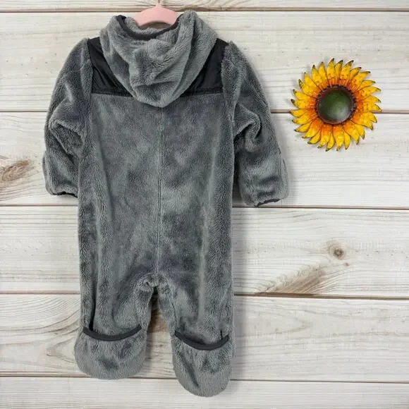 The North Face Infant Oso Gray Hooded One Piece Jacket 3-6 Months
